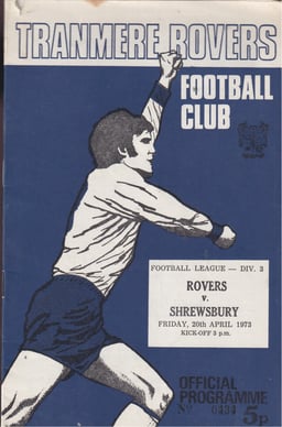 Tranmere Rovers v Shrewsbury Town Match Programme 1973-04-20